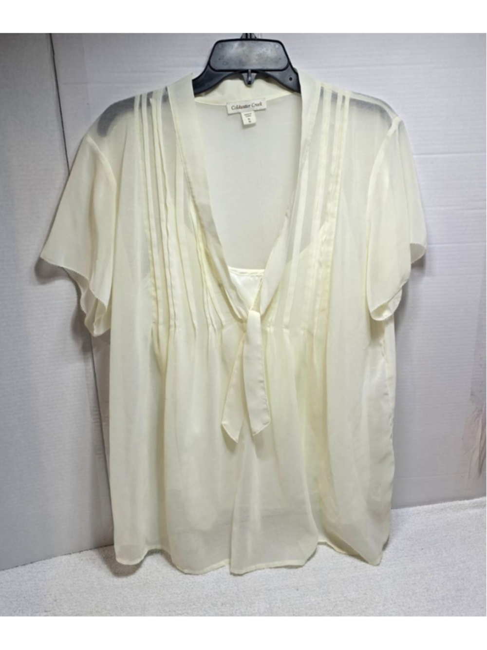 Women's Coldwater Creek Ivory Blouse XL with Cami